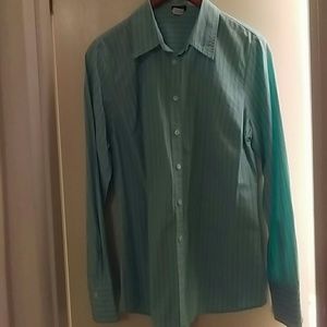 Blue and purple striped blouse