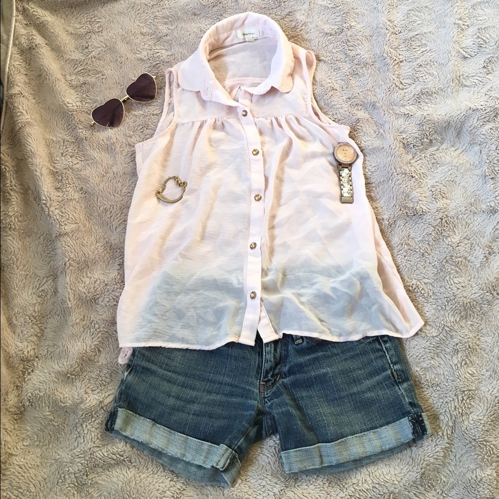 Light Pink Mesh Blouse