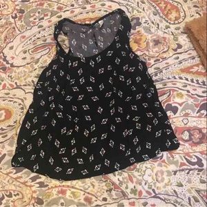 Open back flowy black crop top