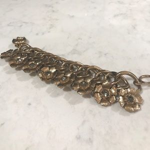 J Crew Chain and Flower Bracelet