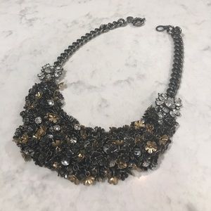 J Crew Floral and Chain Necklace