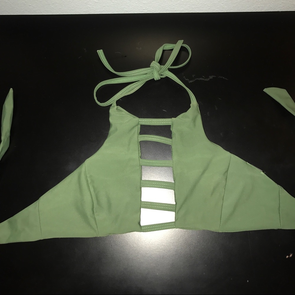 Olive green bikini top