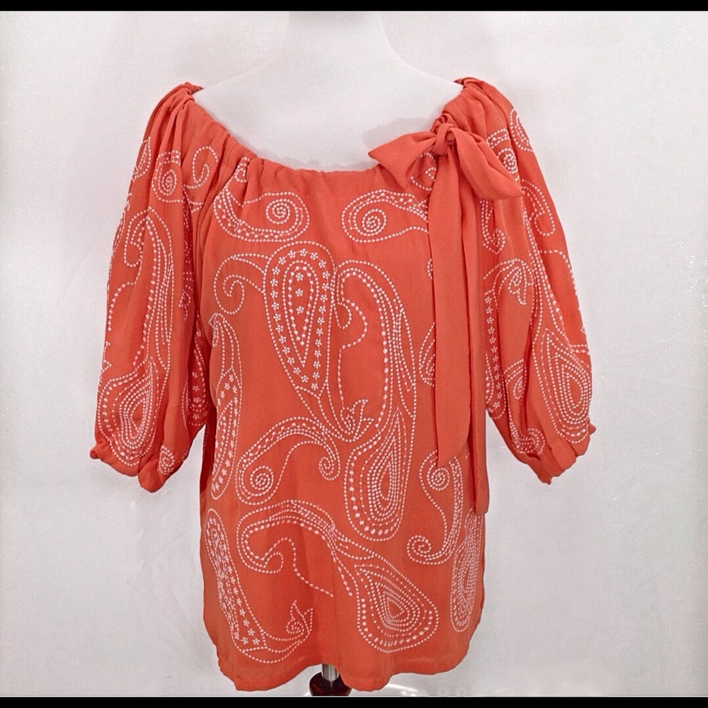 Jade by Melody Tam Orange Sherbert Blouse