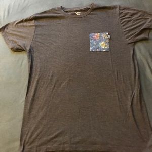 Mens Medium VANS T-Shirt w/floral pocket
