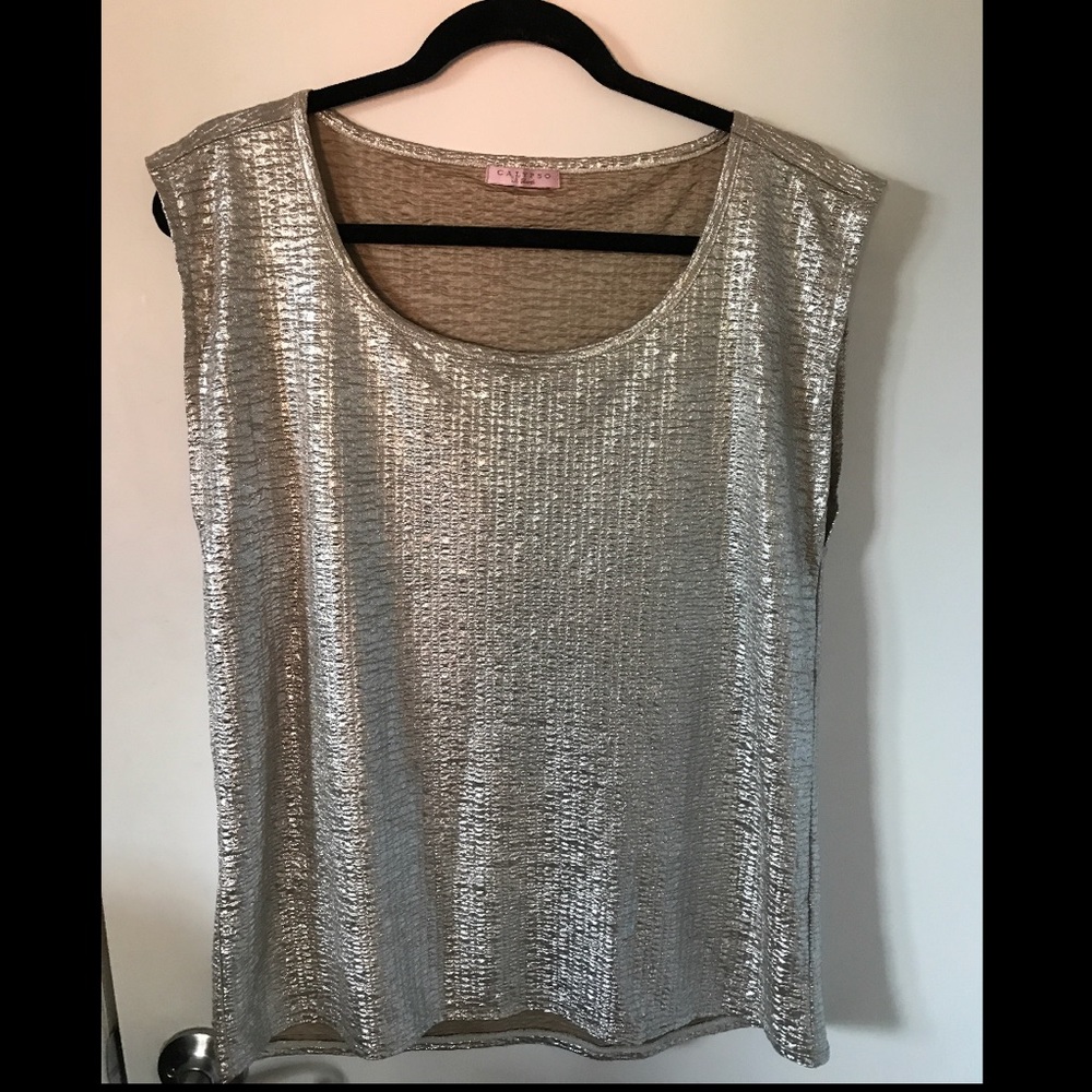 Calypso St Barth Silver Metallic Tee Shirt