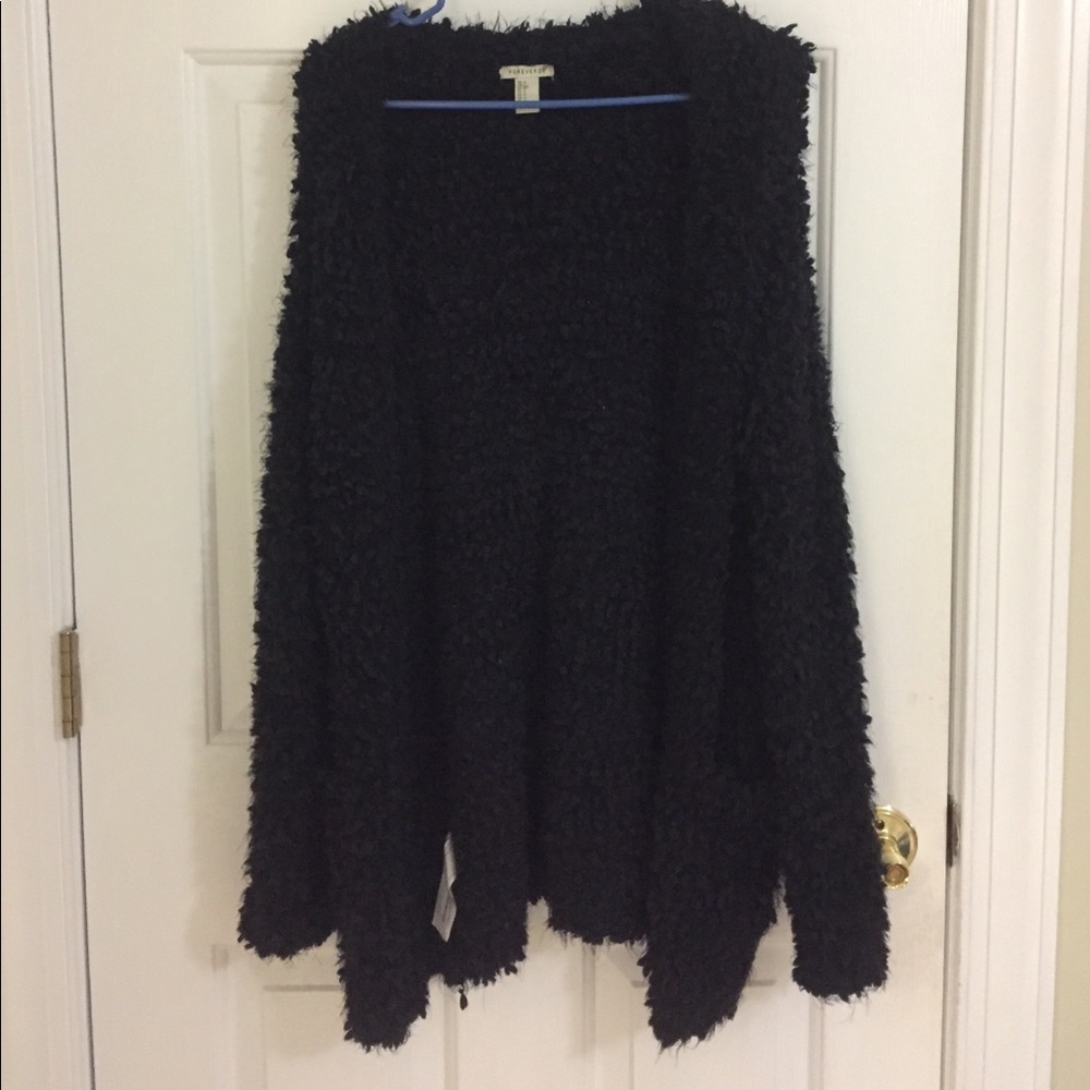 Fluffy black cardigan
