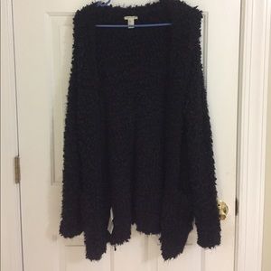 Fluffy black cardigan