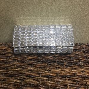 Rhinestone Silver Clutch