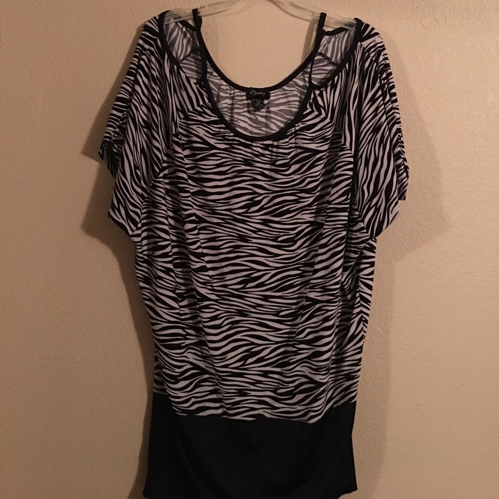 Very cool zebra print top.
