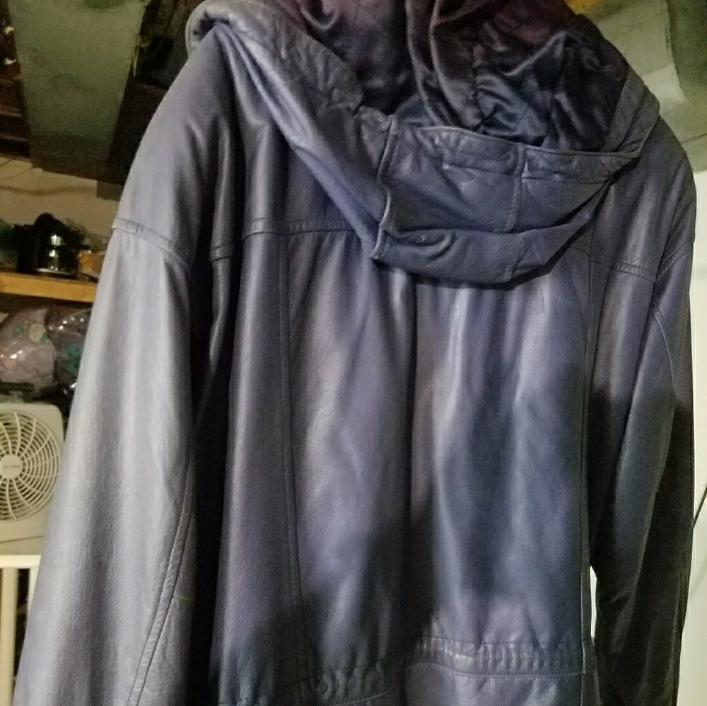 Purple leather coat