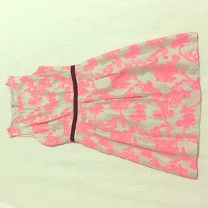 Ann Taylor Loft Pink and Cream Dress