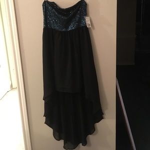 Forever 21 hi-lo strapless sequined chiffon dress