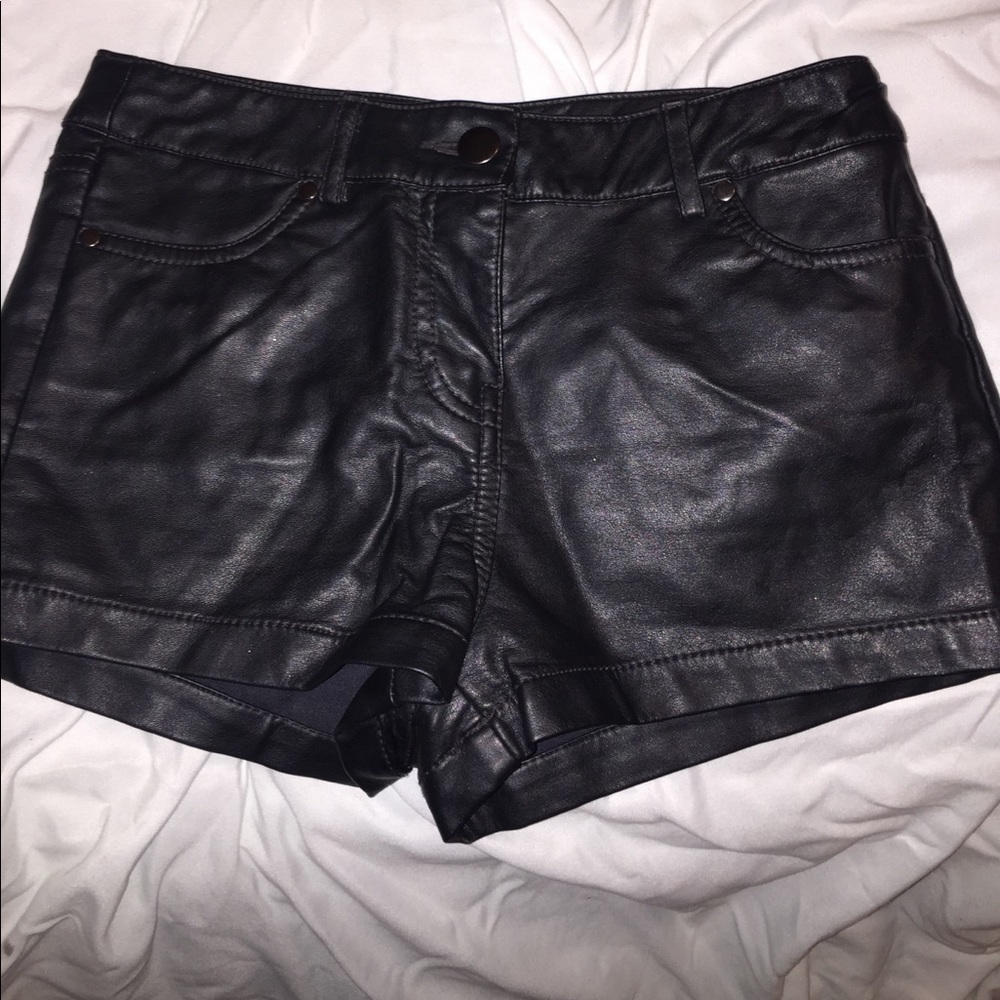 Leather shorts
