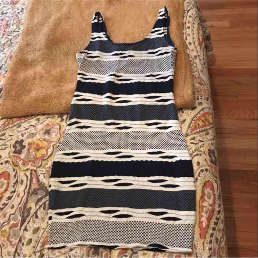 White and navy dress