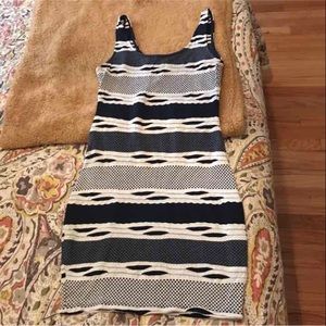 White and navy dress