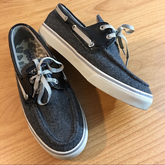 Sperry Shoes - Sperry Top Siders Wool Black Gray Shoes Flats EUC