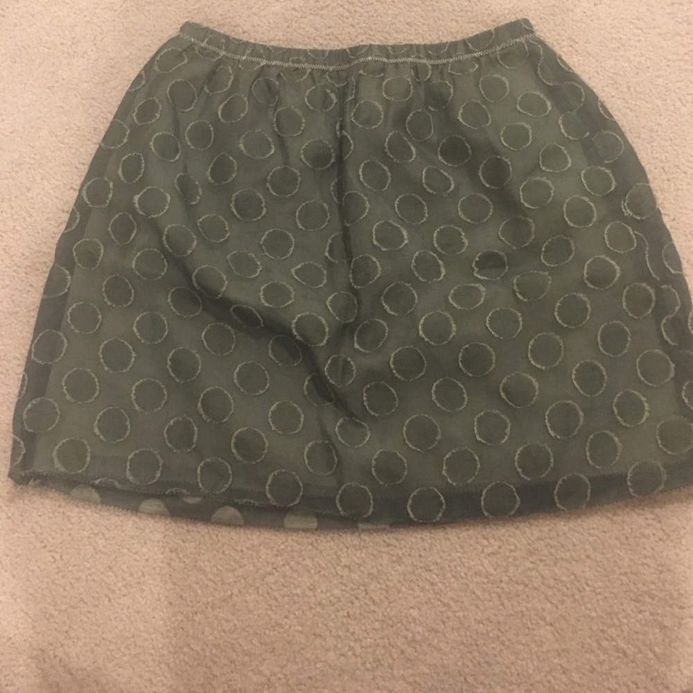 J. Crew Adorable green polka dot skirt