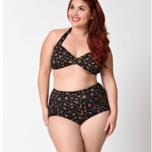 Esther Williams Two Piece in Dark Floral