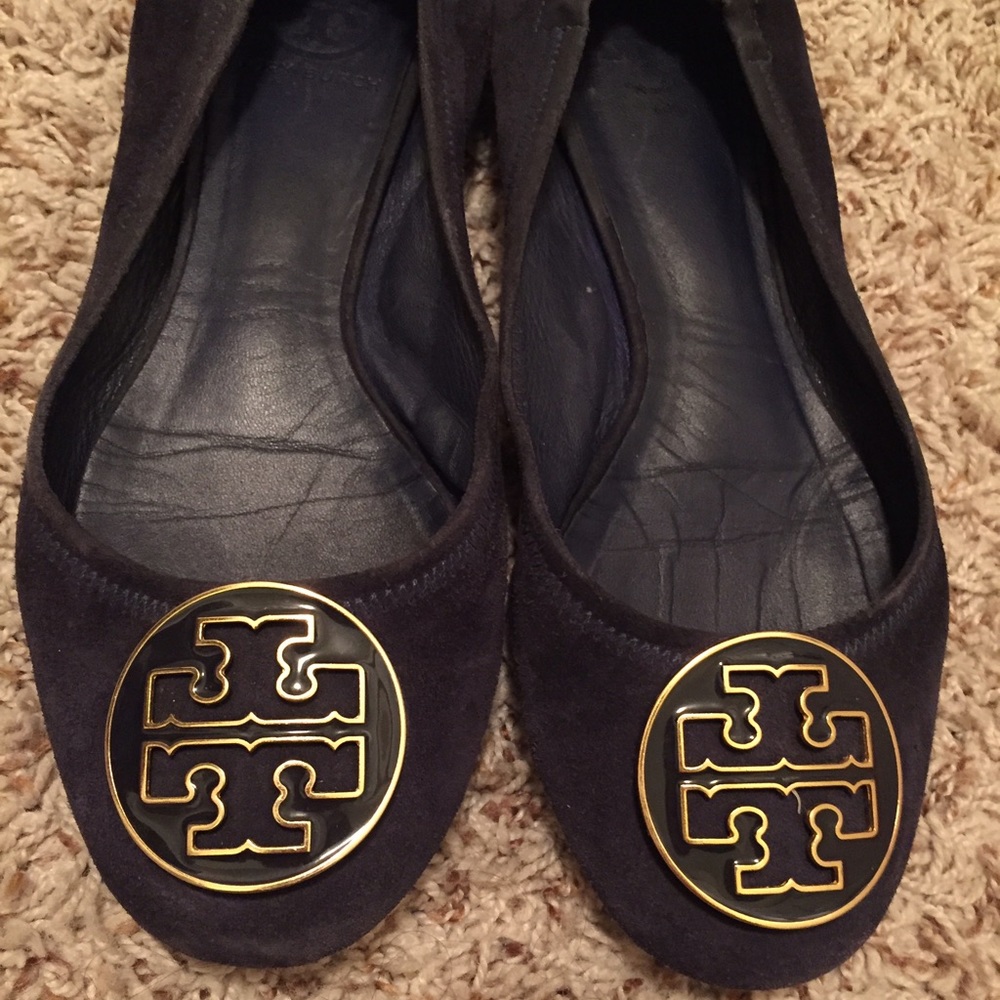Navy Suede Tory Burch Flats