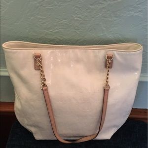 Michael Kors white patent leather purse