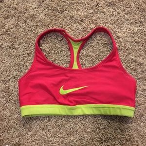 Neon Nike sports bra