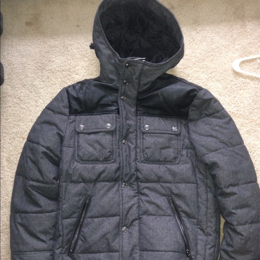 Men charcoal black and grey H&M jacket medium