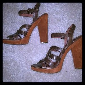 Brown suede/leather 7 for all mankind heels