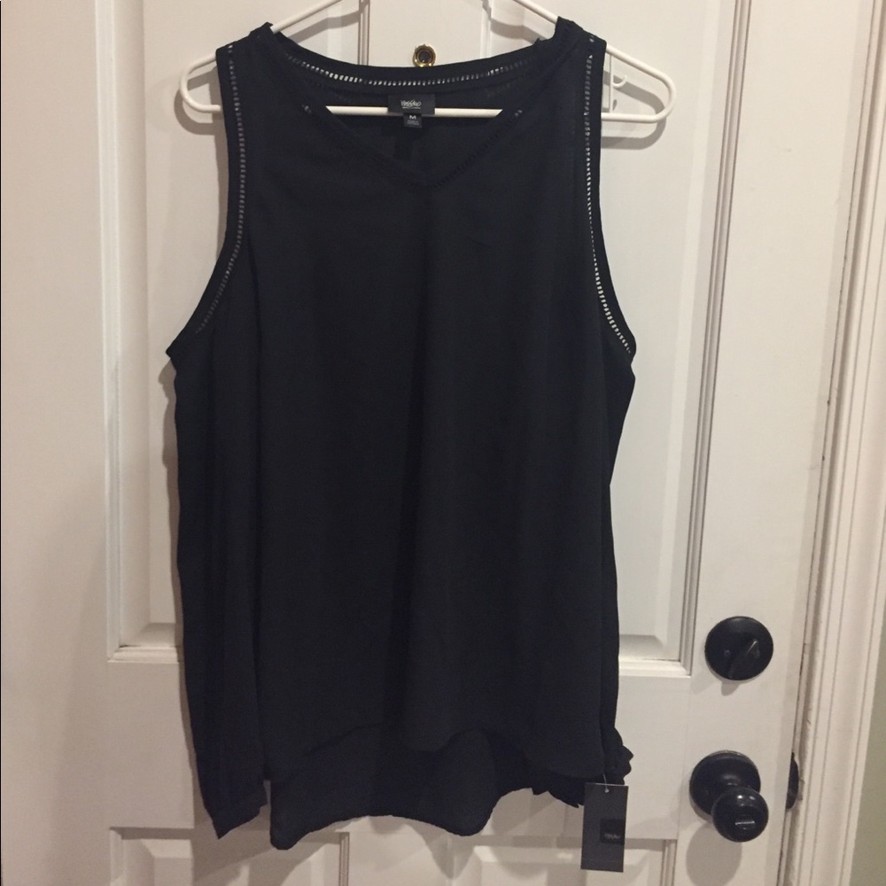 MOSSIMO Target black flowy cold shoulder top M