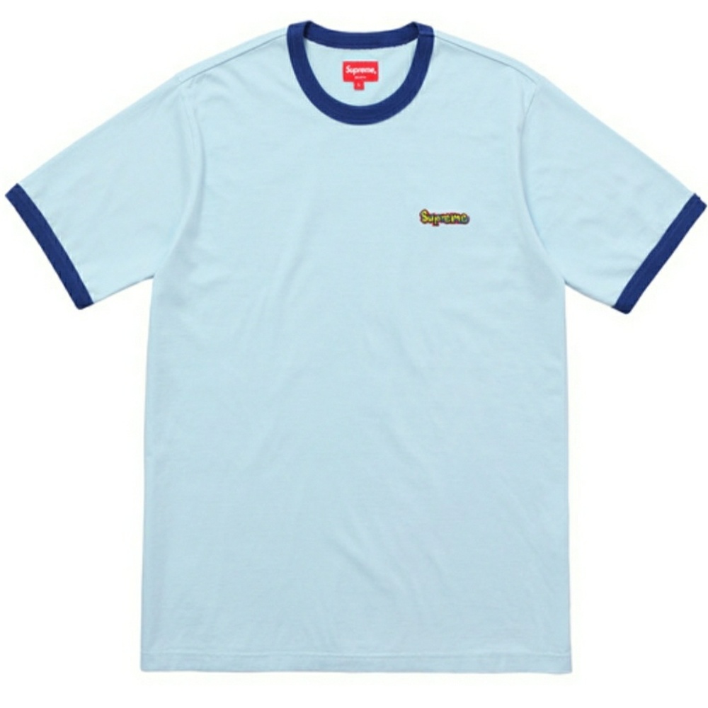 Supreme SS17 Ringer Tee Light Blue