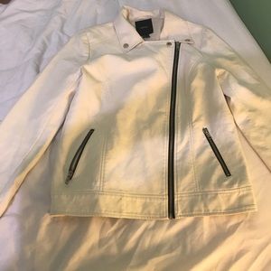 White Faux Leather Jacket