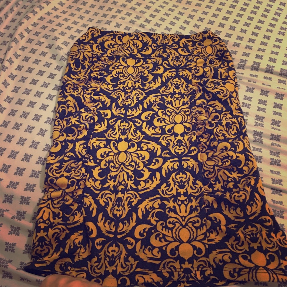Blue and gold vintage skirt