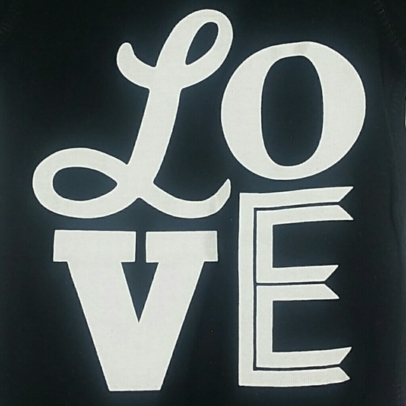 Black "LOVE" Bodysuit. Kids - Picture 3 of 4