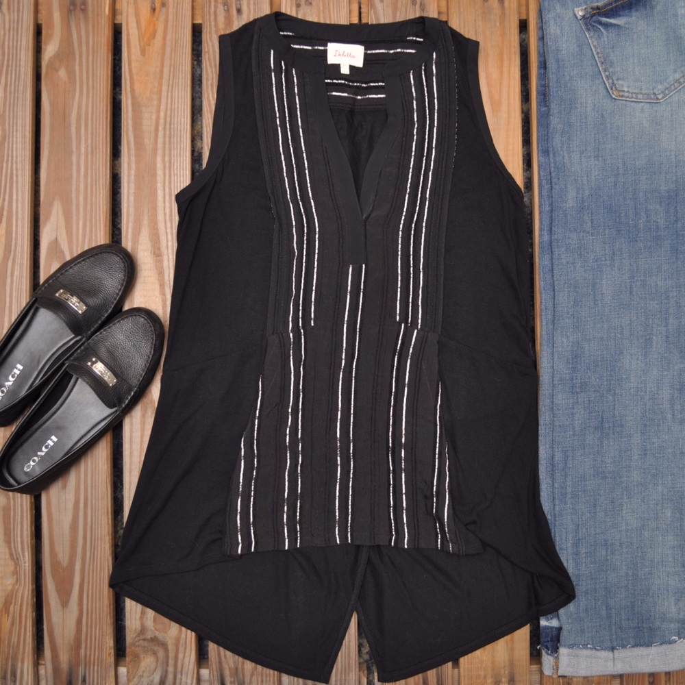 Anthropologie Deletta Black & Silver Tank!