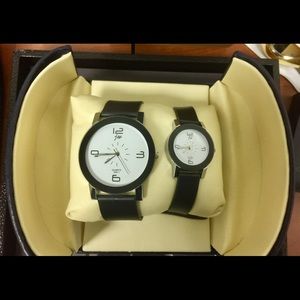 New His and Hers watch set with case