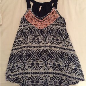 Navy Printed Top