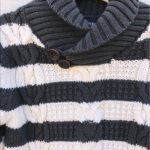 Cherokee Striped Cable Knit Sweater - Picture 3 of 5