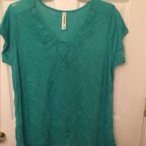 Plus size aqua blouse