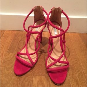 SCHUTZ strappy sandals Size 8 Pink Raspberry heels