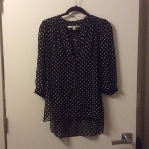 Black and white polka dot blouse