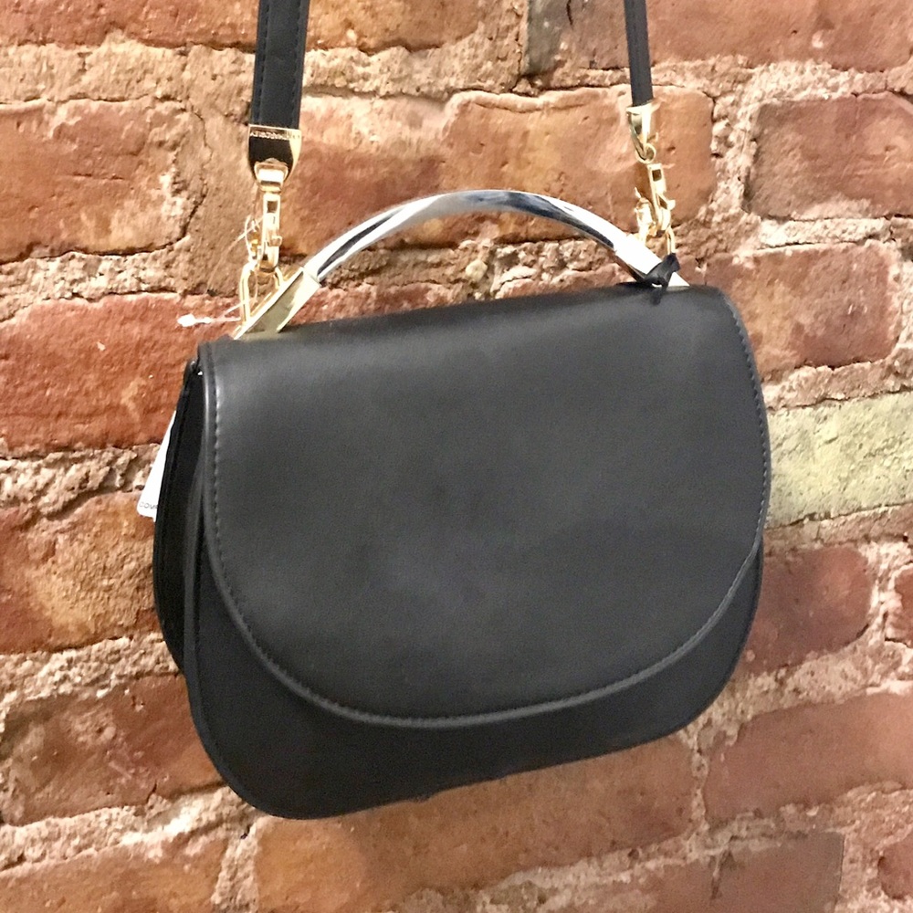 Cynthia Rowley "Gemma" black leather Crossbody Bag