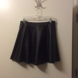 Black pleather skater skirt