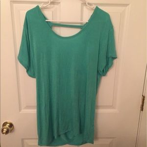 Plus size open back blouse