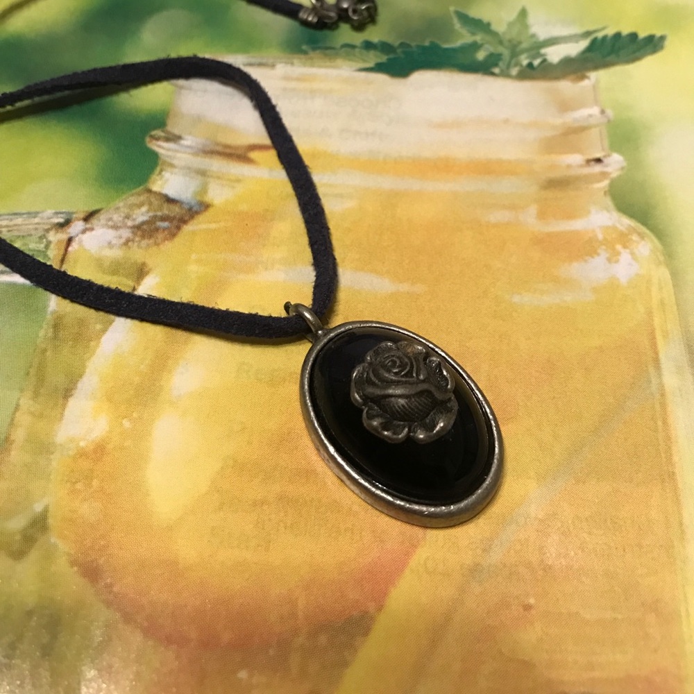 Blue Antique Rose Necklace