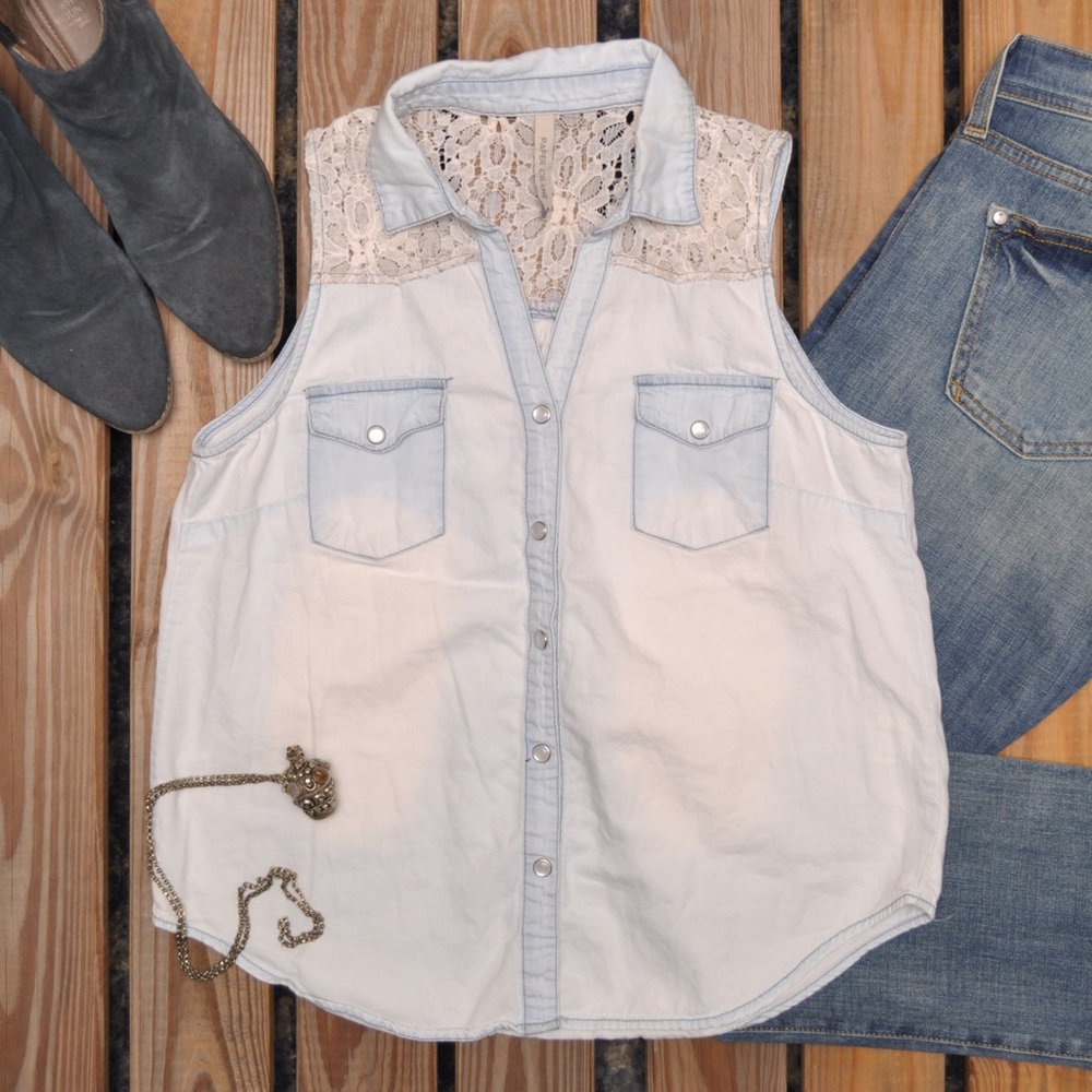 Paper Crane Jean and Lace Button Down. BUNDLE ME!!
