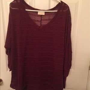 Plus size lace shirt with cami attached