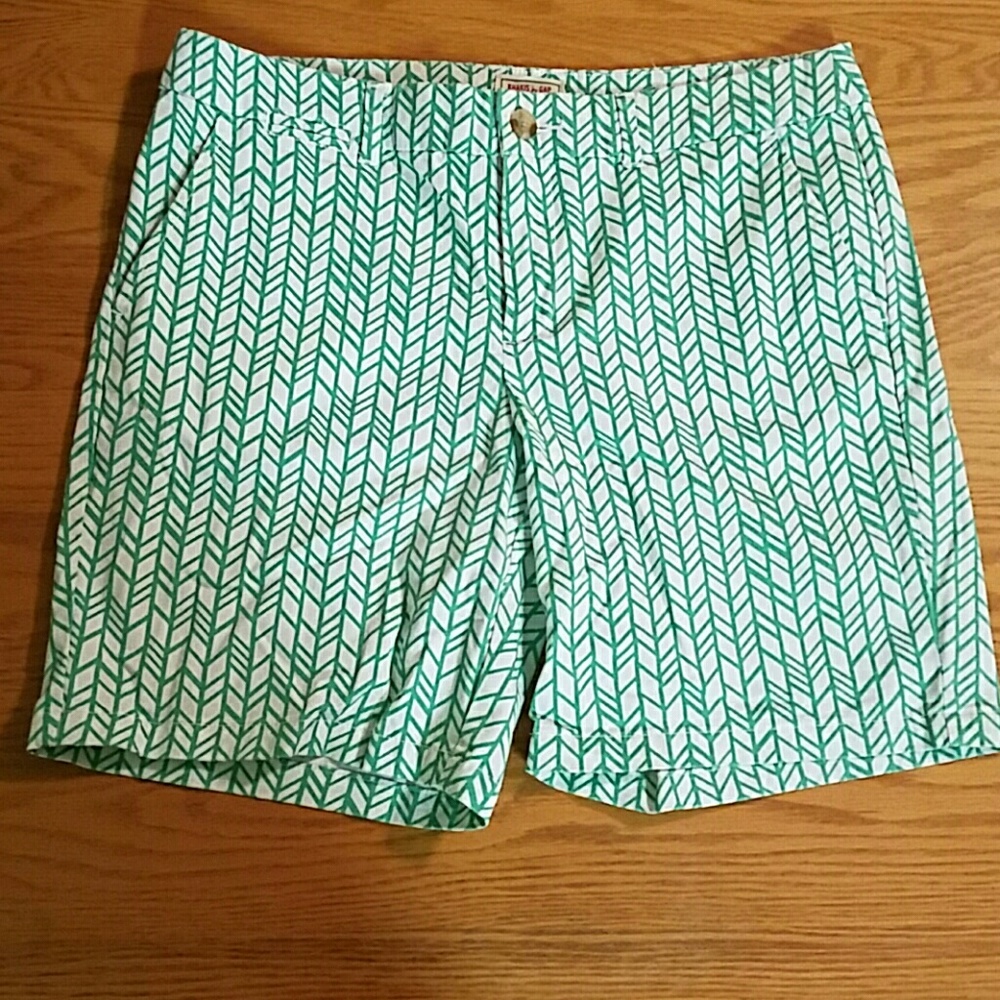 Mint green and white printed shorts from the Gap