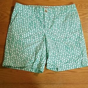 Mint green and white printed shorts from the Gap