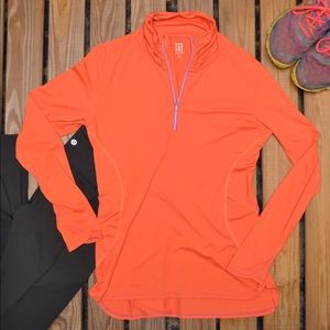 Title Nine Orange Long Sleeve Activewear Top