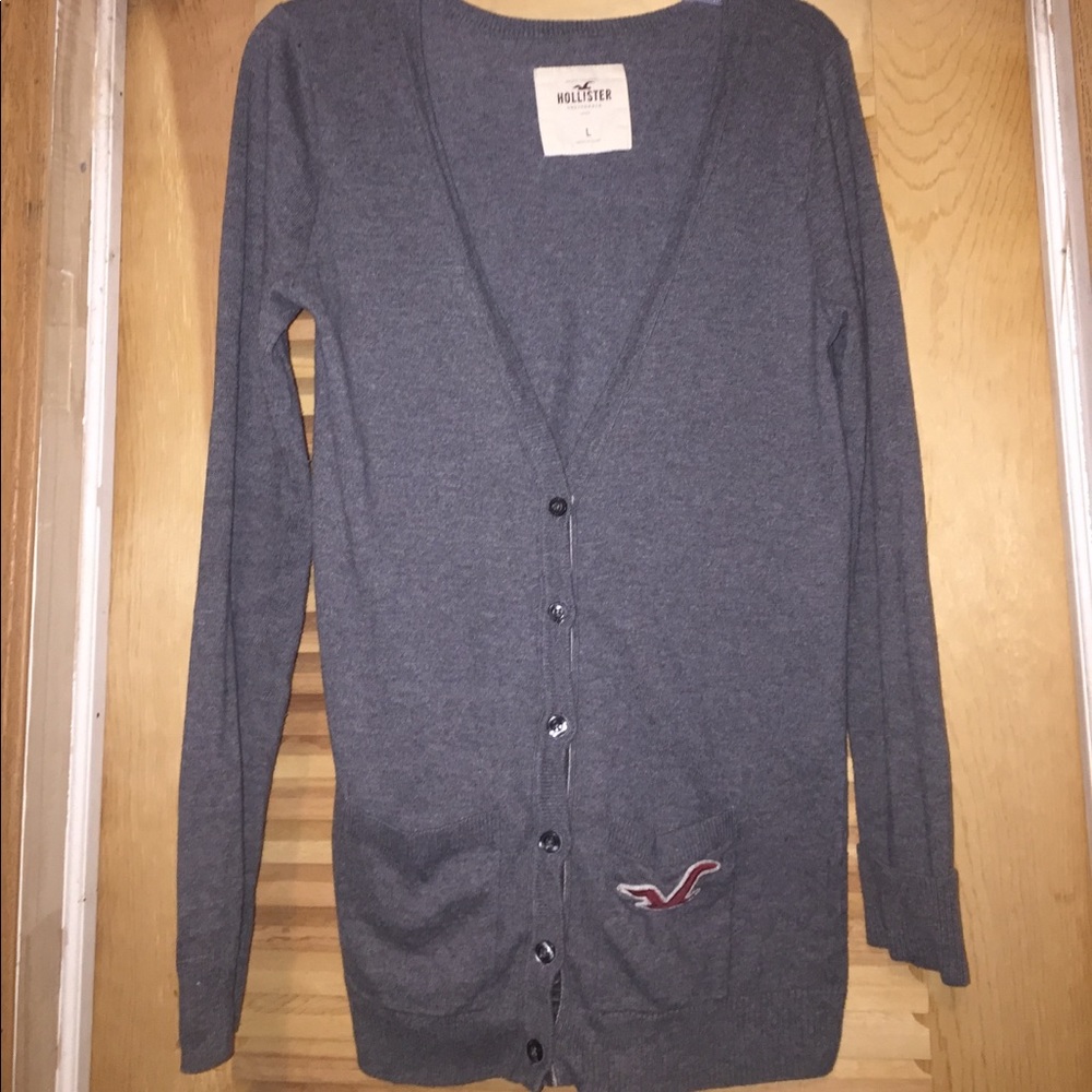 Gray cardigan from Hollister