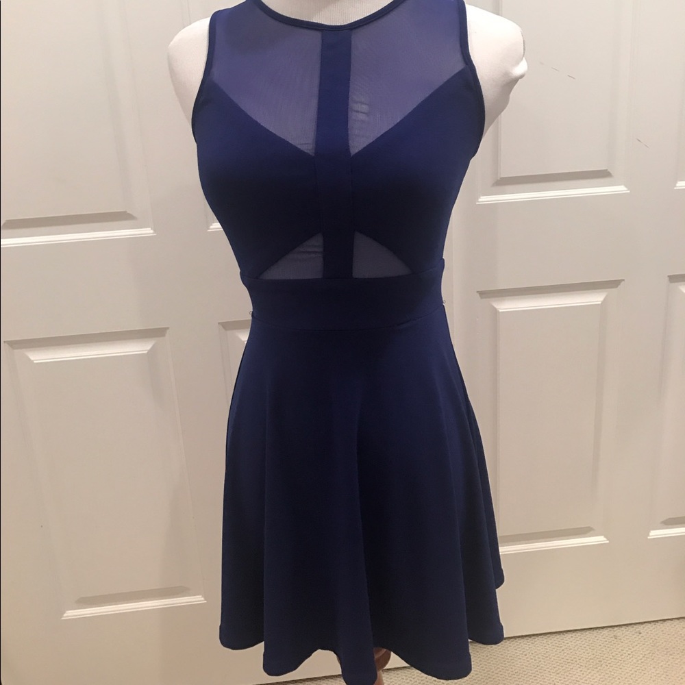 Blue mesh dress